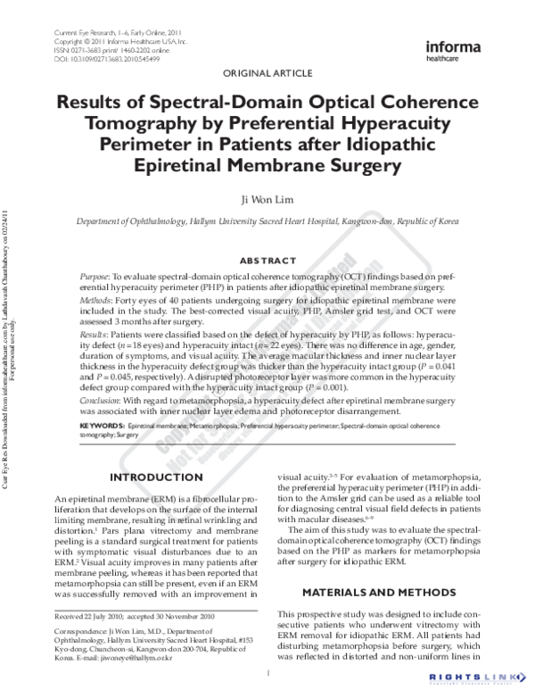(PDF) RETRACTED: Results of Spectral-Domain Optical Coherence ...
