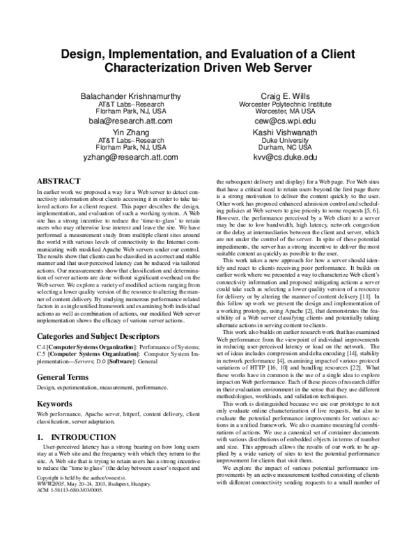 (PDF) Design, implementation, and evaluation of a client ...