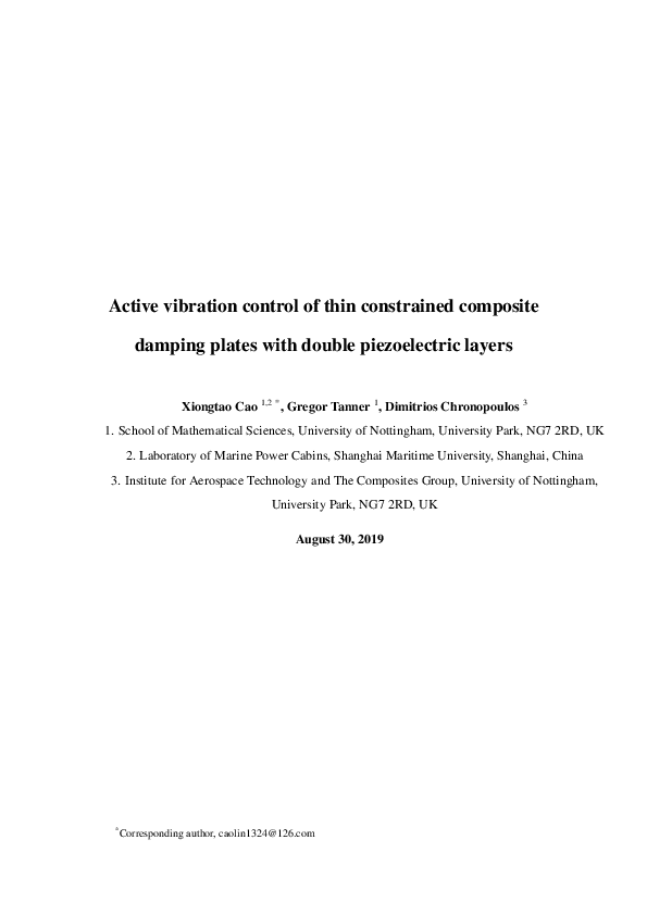 (PDF) Active vibration control of thin constrained composite damping ...
