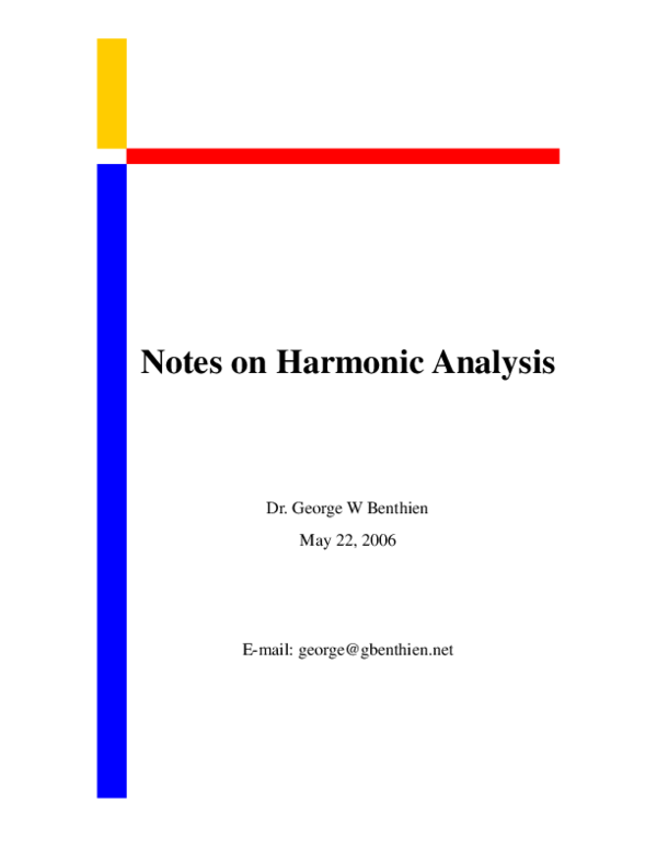 (PDF) Notes on Harmonic Analysis