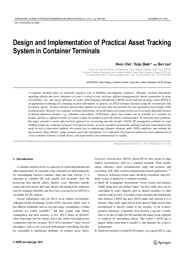 (PDF) Design and implementation of practical asset tracking system in ...
