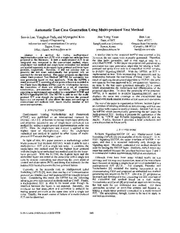 (PDF) Automatic test case generation using multi-protocol test method