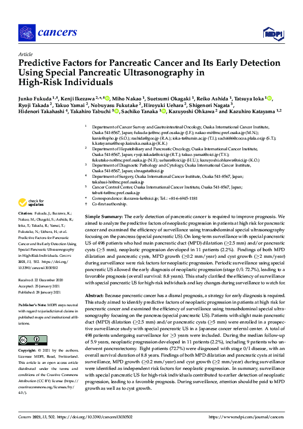 (PDF) Predictive Factors for Pancreatic Cancer and Its Early Detection ...
