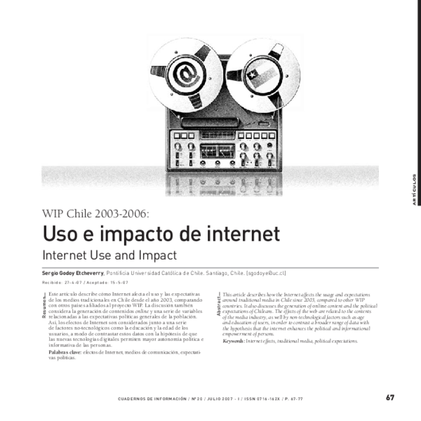 (PDF) Uso e impacto de internet