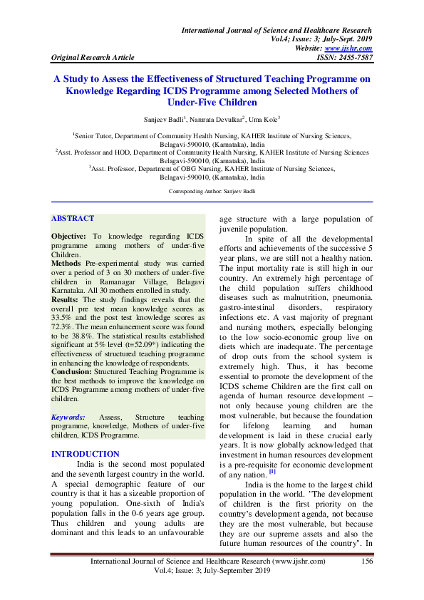 (PDF) A Study to Assess the Effectiveness of Structured Teaching ...