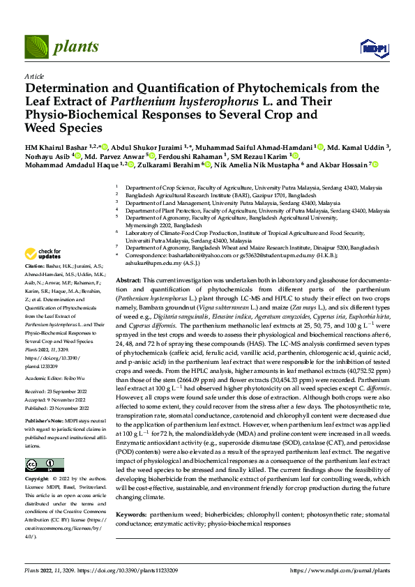 (PDF) Determination and Quantification of Phytochemicals from the Leaf ...