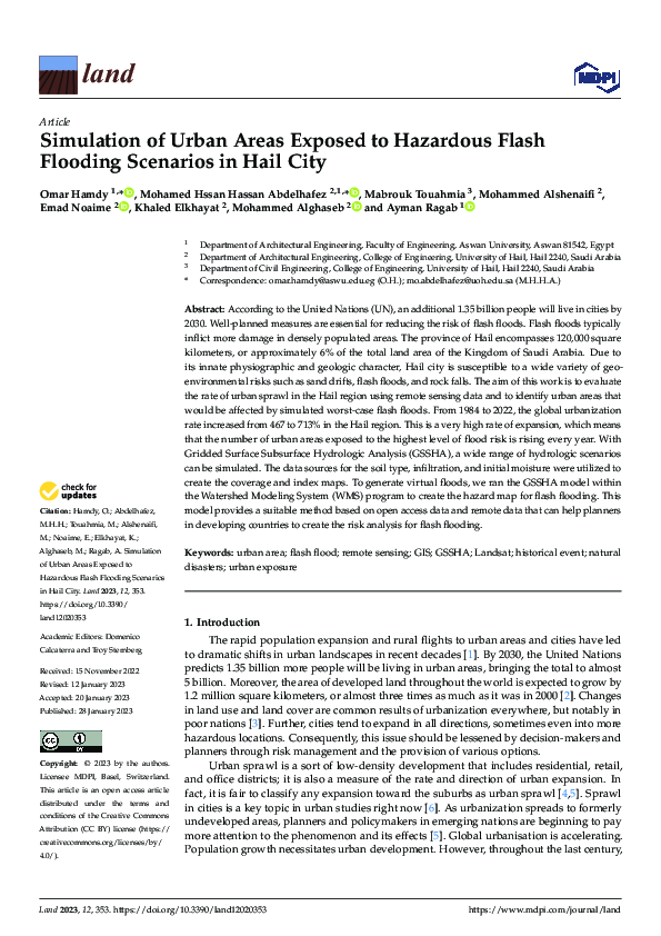 (PDF) Simulation of Urban Areas Exposed to Hazardous Flash Flooding ...