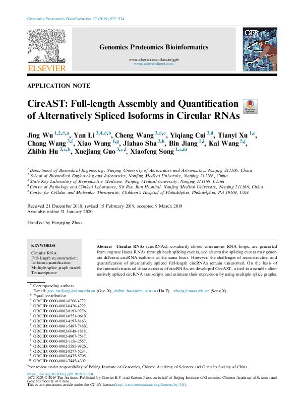 (PDF) CircAST: Full-length Assembly and Quantification of Alternatively ...