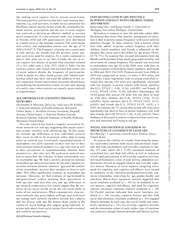 (PDF) Age Differences in Cognitive Personal Networks