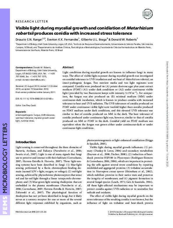 (PDF) Visible light during mycelial growth and conidiation of ...