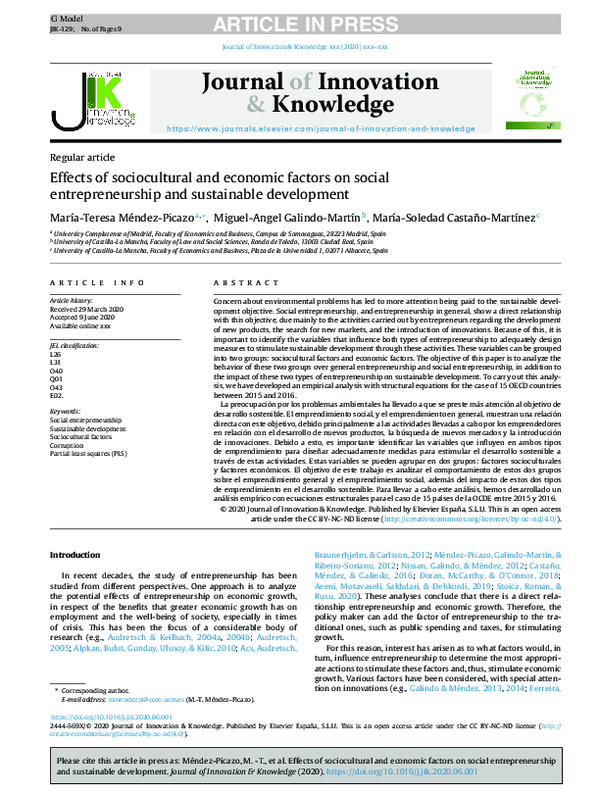(PDF) Effects of sociocultural and economic factors on social ...