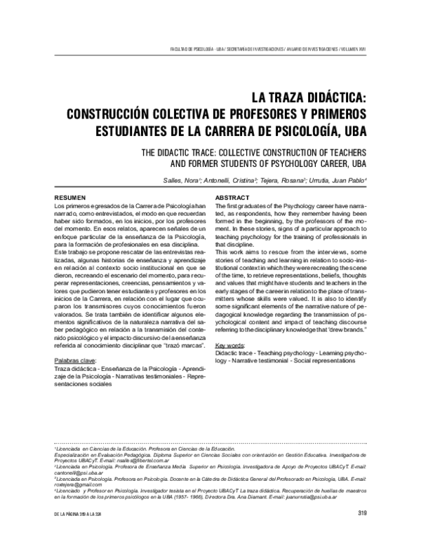 (PDF) The Didactic Trace: Collective Construction of Teachers and ...