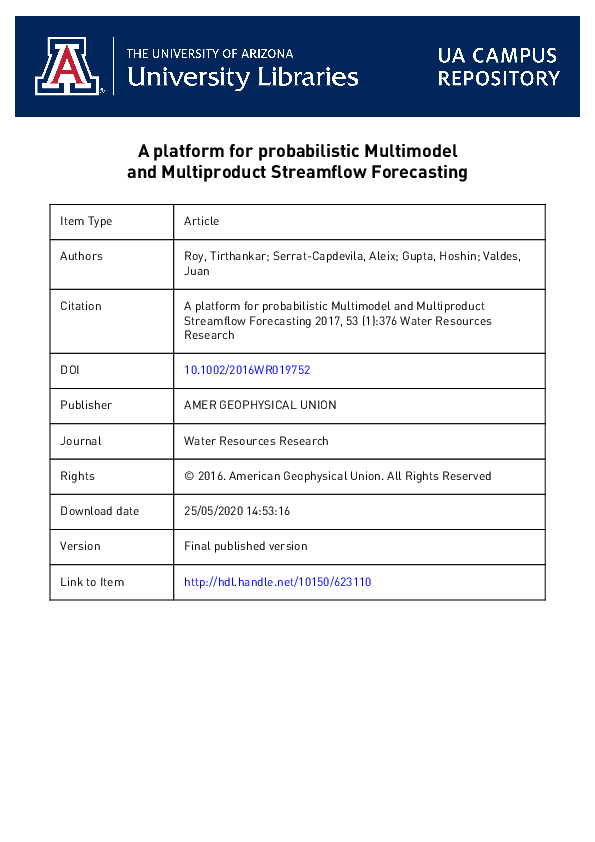 (PDF) A platform for probabilistic Multimodel and Multiproduct ...