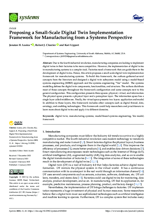 (PDF) Proposing a Small-Scale Digital Twin Implementation Framework for ...