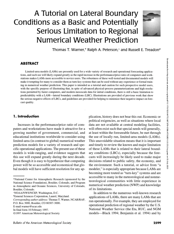 (PDF) A Tutorial on Lateral Boundary Conditions as a Basic and ...
