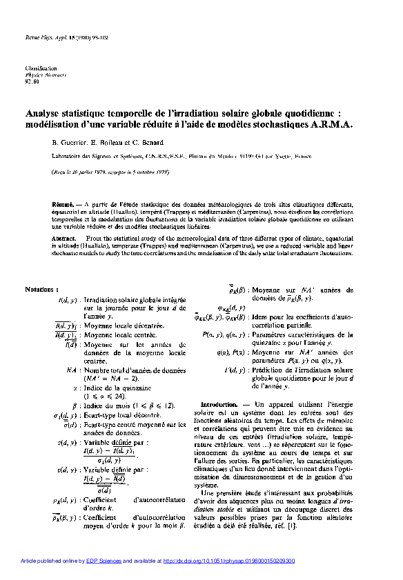 (PDF) Analyse statistique temporelle de l'irradiation solaire globale ...
