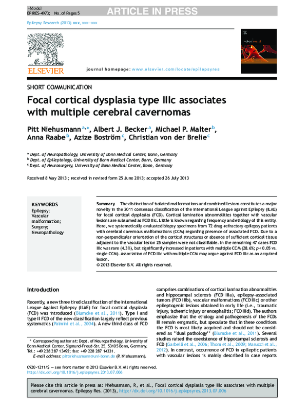 (PDF) Focal cortical dysplasia type IIIc associates with multiple ...