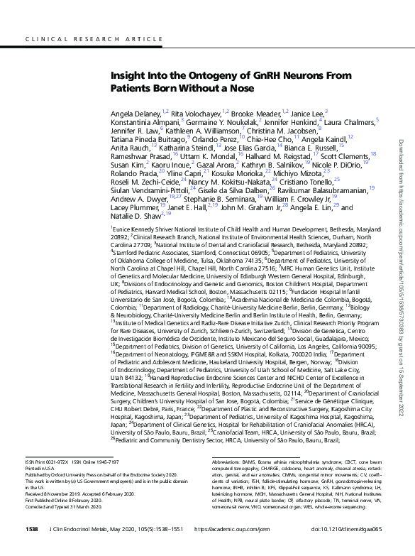 (PDF) Insight Into the Ontogeny of GnRH Neurons From Patients Born ...