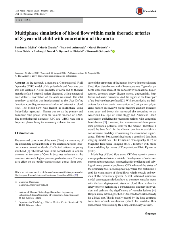 (PDF) Multiphase simulation of blood flow within main thoracic arteries ...