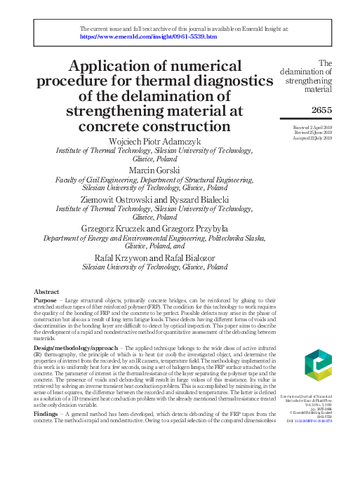 (PDF) Application of numerical procedure for thermal diagnostics of the ...