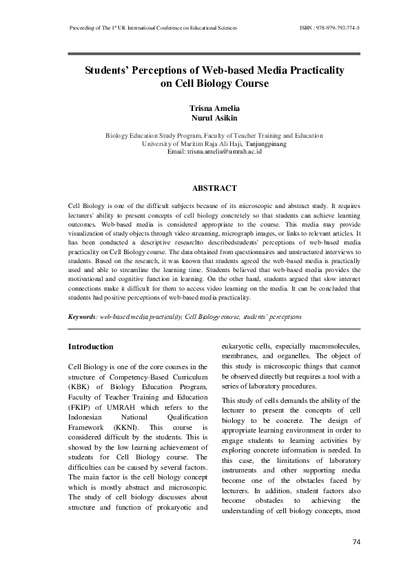 (PDF) Students' Perceptions of Web-based Media Practicality on Cell ...
