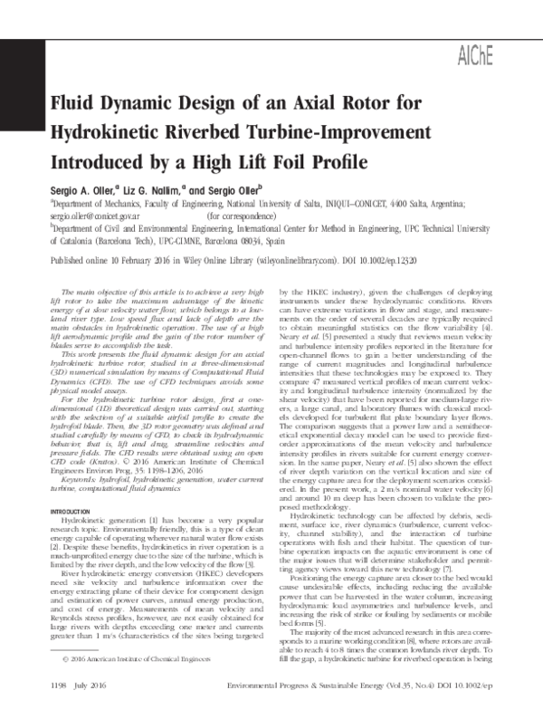 (PDF) Fluid dynamic design of an axial rotor for hydrokinetic riverbed ...