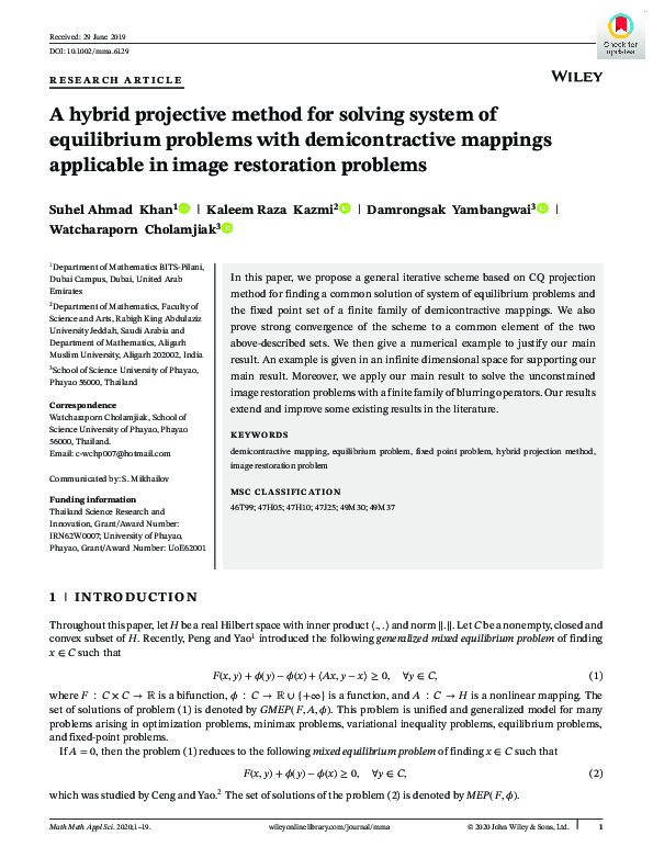 (PDF) A hybrid projective method for solving system of equilibrium ...