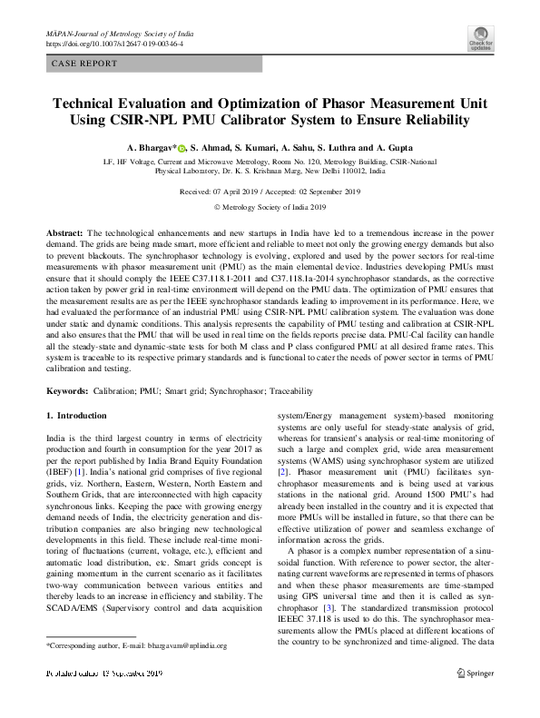 (PDF) Technical Evaluation and Optimization of Phasor Measurement Unit ...