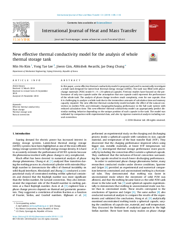 (PDF) New effective thermal conductivity model for the analysis of ...