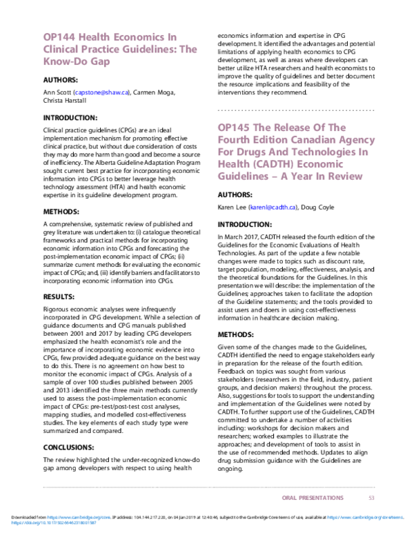 (PDF) OP145 The Release Of The Fourth Edition Canadian Agency For Drugs ...