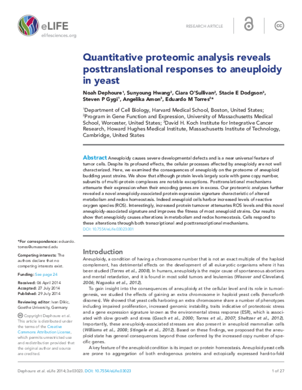 (PDF) Quantitative proteomic analysis reveals posttranslational ...