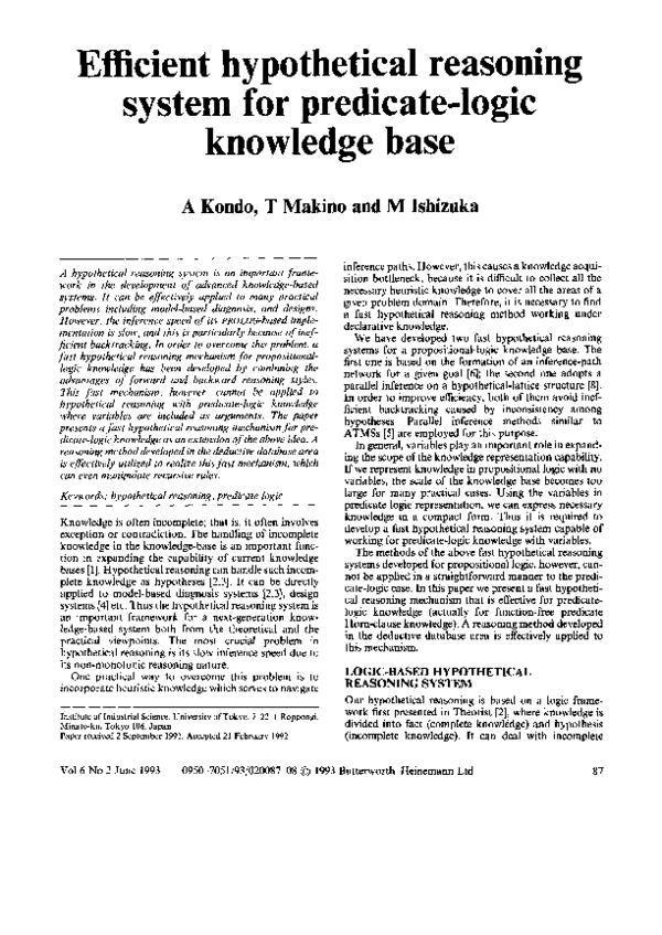 (PDF) Efficient hypothetical reasoning system for predicate-logic ...