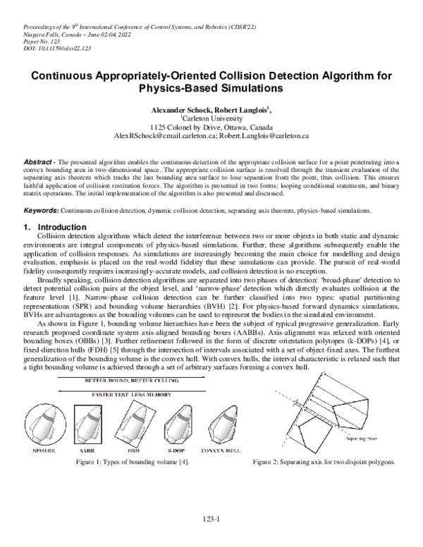 (PDF) Continuous Appropriately-Oriented Collision Detection Algorithm ...