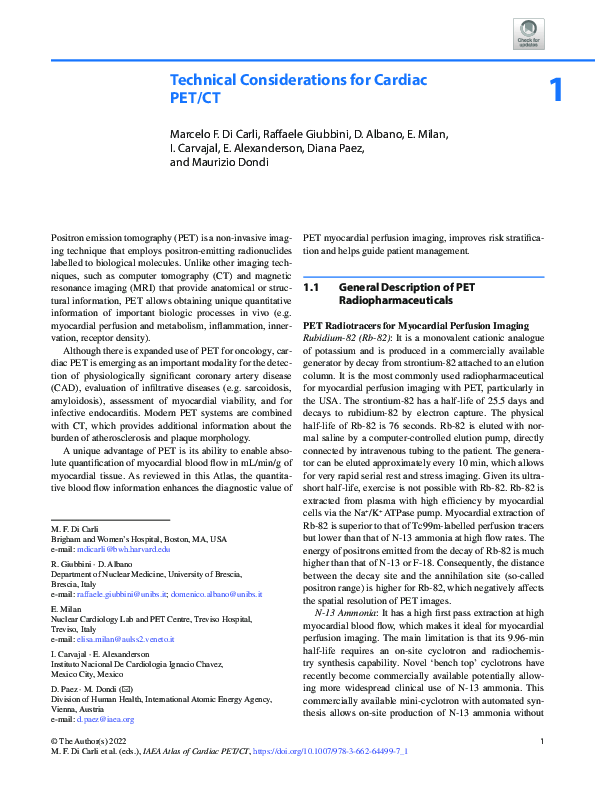 (PDF) Technical Considerations for Cardiac PET/CT