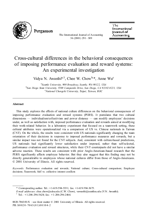 (PDF) Cross-cultural differences in the behavioral consequences of ...