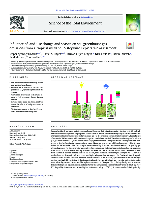 (PDF) Influence of land-use change and season on soil greenhouse gas ...