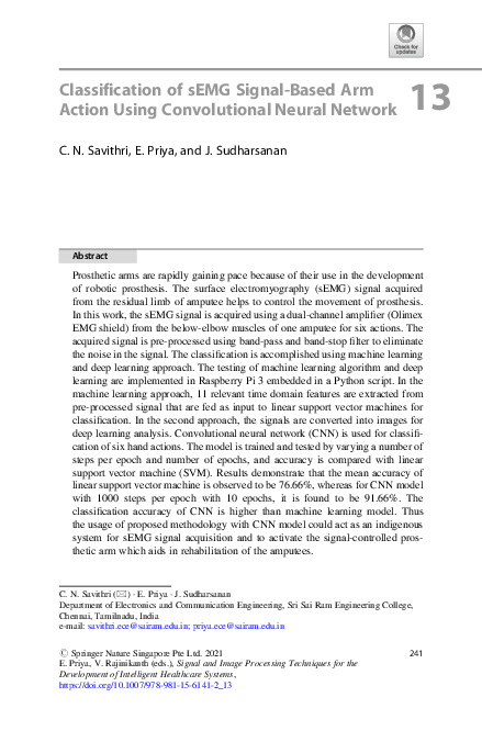 (PDF) Classification of sEMG Signal-Based Arm Action Using ...