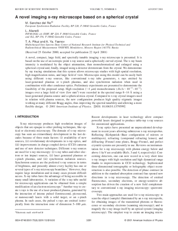 (PDF) A novel imaging x-ray microscope based on a spherical crystal