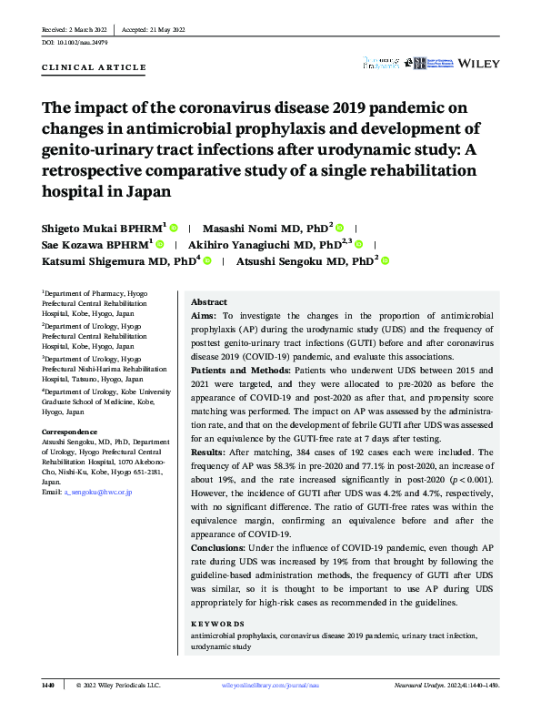 (PDF) The impact of the coronavirus disease 2019 pandemic on changes in ...