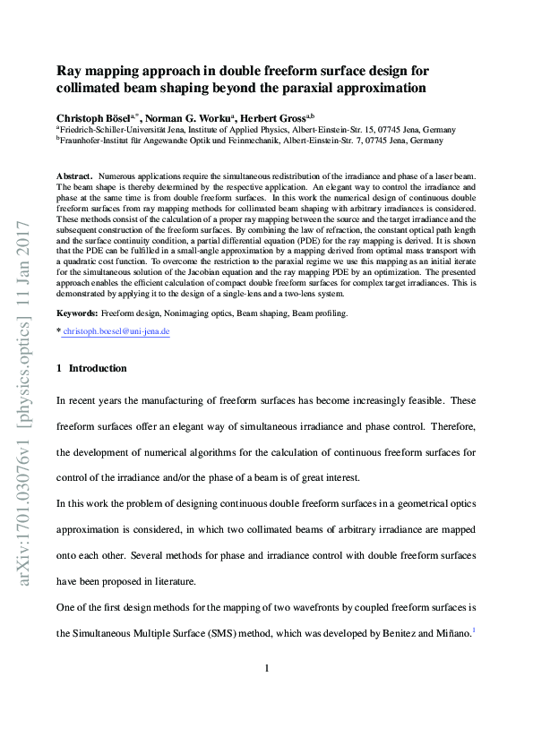 (PDF) Ray mapping approach in double freeform surface design for ...