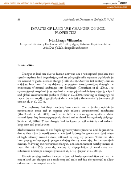 (PDF) Impacts of land use changes on soil properties