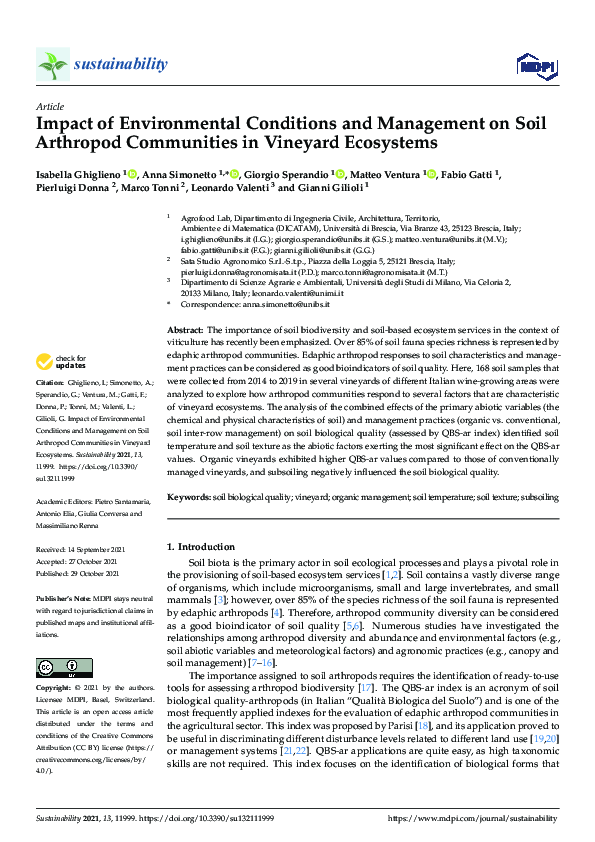 (PDF) Impact of Environmental Conditions and Management on Soil ...