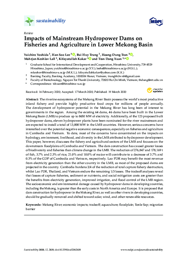 (PDF) Impacts of Mainstream Hydropower Dams on Fisheries and ...
