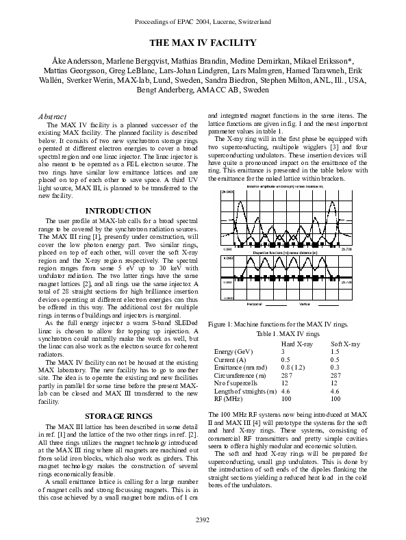 (PDF) The MAX IV Facility