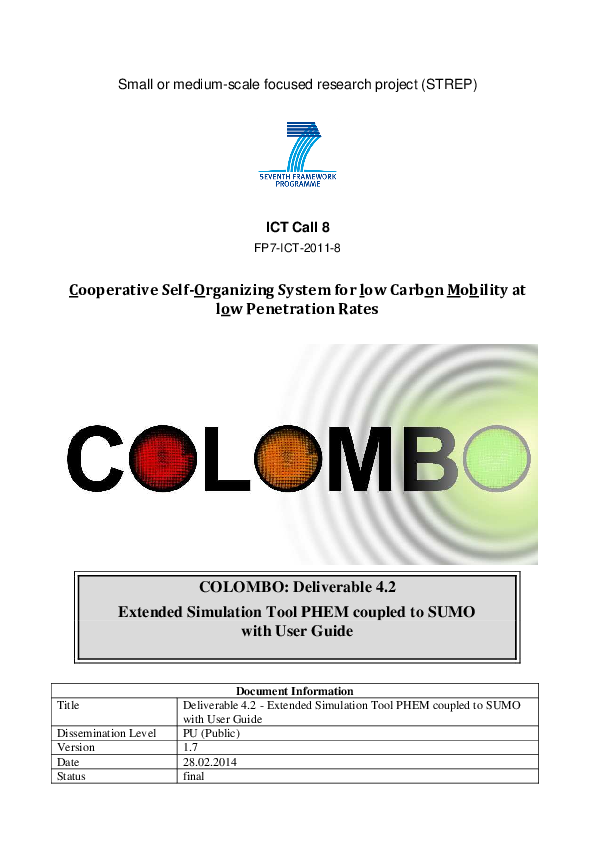 (PDF) COLOMBO Deliverable 4.2: Extended Simulation Tool PHEM coupled to ...