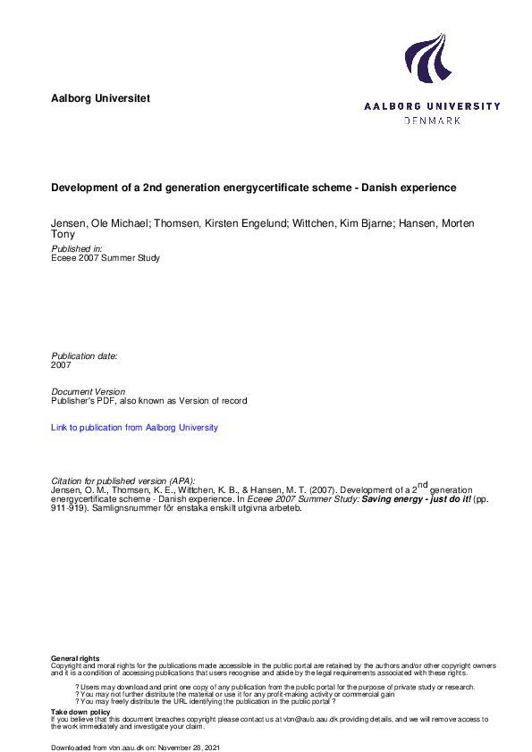 (PDF) Aalborg Universitet Development of a 2 nd generation ...