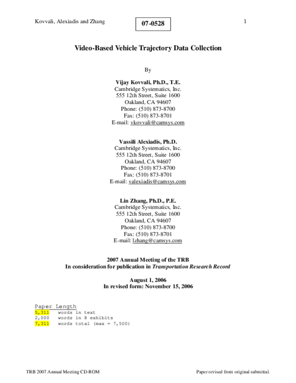 (PDF) Video-based vehicle trajectory data collection