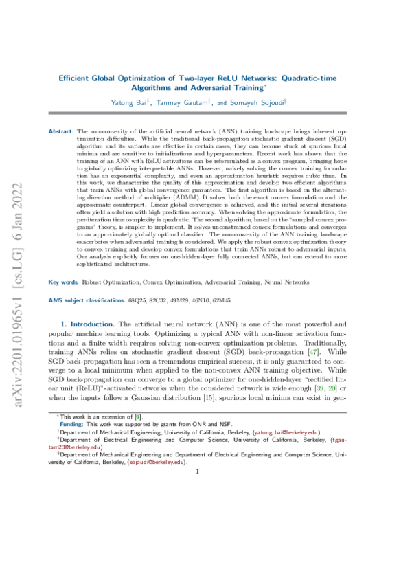 (PDF) Efficient Global Optimization of Two-layer ReLU Networks ...