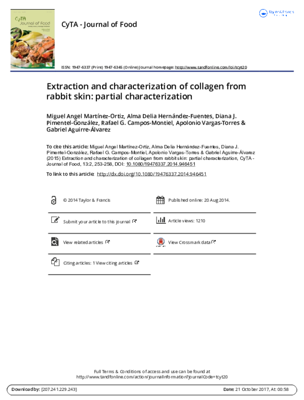 (PDF) Extraction and characterization of collagen from rabbit skin ...