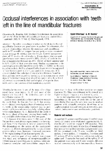 (PDF) Occlusal interferences in association with teeth left in the line ...